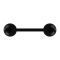 Black micro barbell with two balls