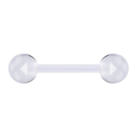 Transparent barbell with two balls