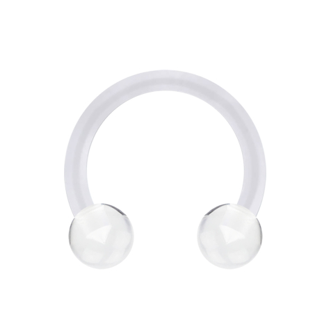 Transparent micro circular barbell with two balls