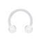 Transparent micro circular barbell with two balls