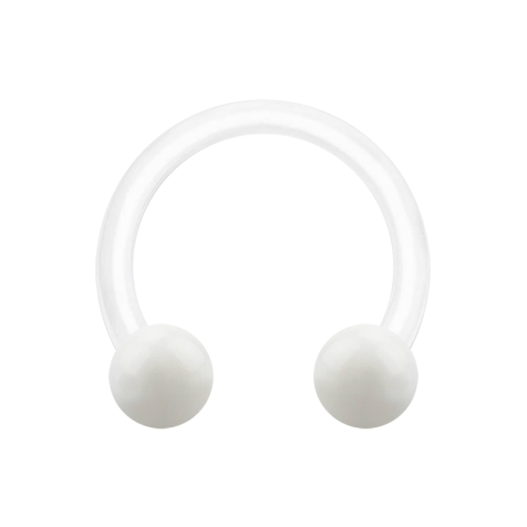 Barre circulaire blanche avec deux boules