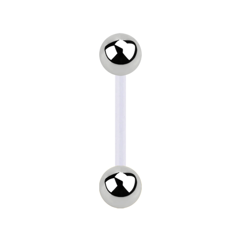 Transparent micro banana with two silver balls