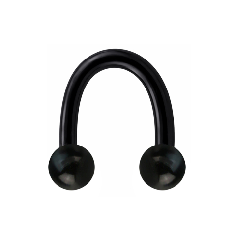 Micro Circular U Barbell noir avec deux boules