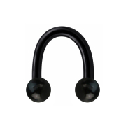 Micro Circular U Barbell noir avec deux boules