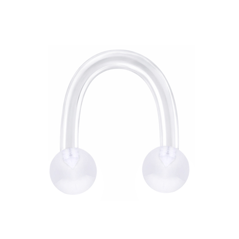 Micro Circular U Barbell transparent avec deux boules