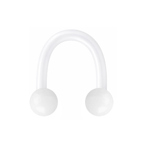 Micro Circular U Barbell weiss mit zwei Kugeln