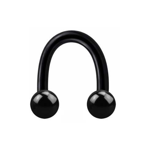Micro Circular U Barbell noir avec deux boules