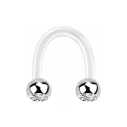 Micro Circular U Barbell transparent with two balls...