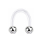 Micro Circular U Barbell trasparente con due sfere argento cristallo argento