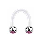 Micro Circular U Barbell transparent with two balls...