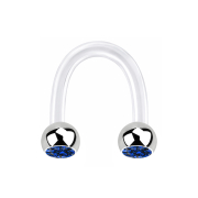 Micro Circular U Barbell transparent with two balls...