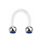 Micro Circular U Barbell transparent with two balls silver crystal dark blue