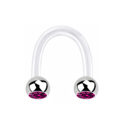 Micro Circular U Barbell transparent with two balls...