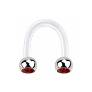 Micro Circular U Barbell transparent with two balls...