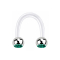 Micro Circular U Barbell transparent with two balls silver crystal turquoise