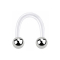 Micro Circular U Barbell transparent with two silver balls
