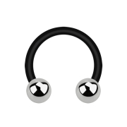 Micro Circular Barbell noir avec deux boules...