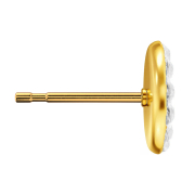 Orecchini a bottone placcati in oro con disco in...