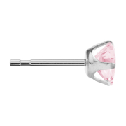 Orecchini a bottone in argento con cristallo Tiffany rosa