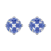 Orecchini a bottone in argento con cristallo Tiffany blu...