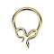 Micro Segmentring klappbar vergoldet Schlange in Herzform