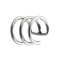 Fake ear cuff silver with 3 rings