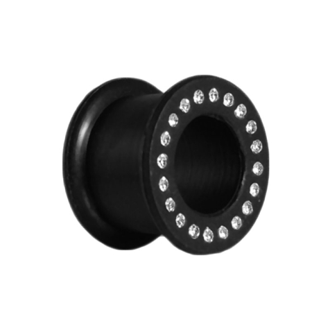 Tunnel nero carne con cristallo argento