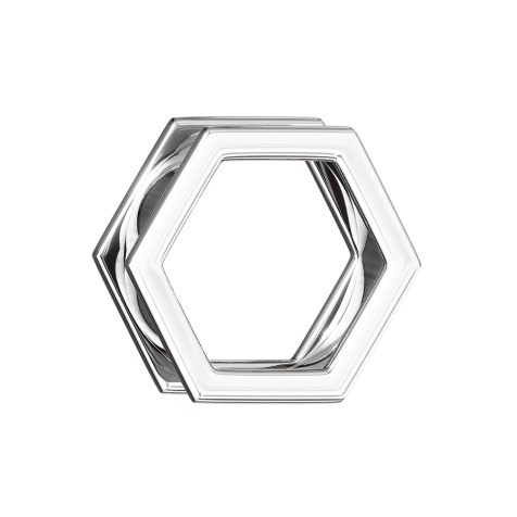Flesh Tunnel argenté Hexagon