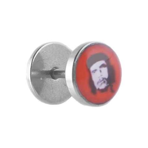 Fake Plug silber mit Che Guevara