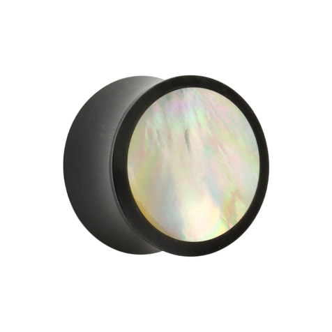 Flared Plug en corne de buffle deau et insert en nacre