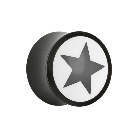 Tappo svasato in corno di bufalo dacqua con stella e inserto in osso di bufalo dacqua