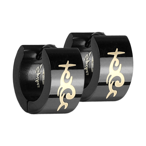 Ohrring zum Klappen Tribal schwarz