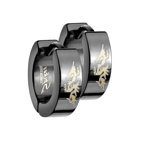 Orecchino pieghevole Dragon nero