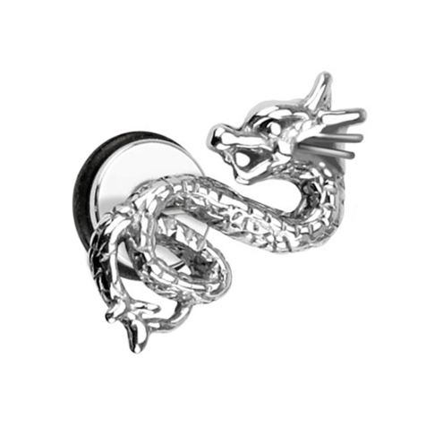 Faux plug dragon argent