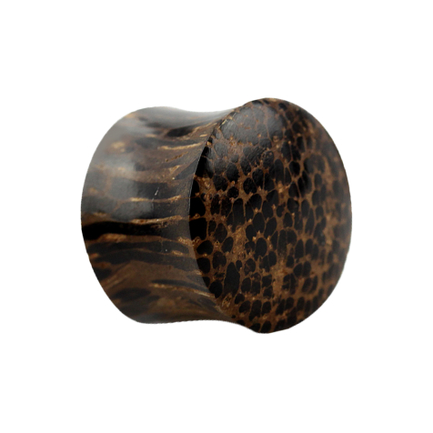 Flared plug made from coconut wood