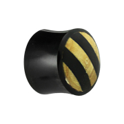 Flared Plug en corne noire avec insert en bois