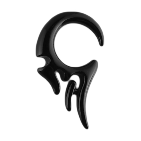 Taper Dehnspirale schwarz mit Tribal Flügel