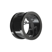 Flesh Tunnel schwarz mit Echse