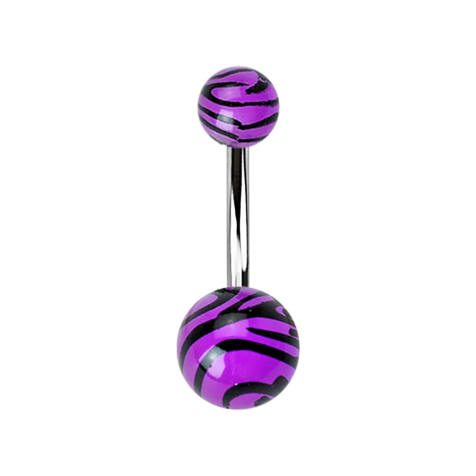 Banane avec deux boules au motif tigré violet