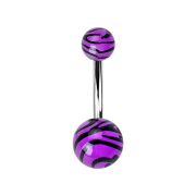 Banane avec deux boules au motif tigré violet