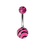 Banane mit zwei Kugeln im Tigermuster pink