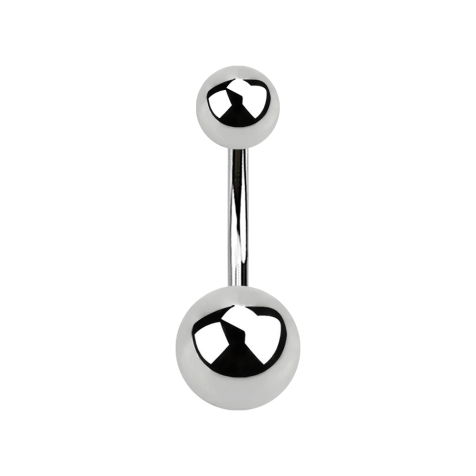 Micro banane argentée avec deux boules