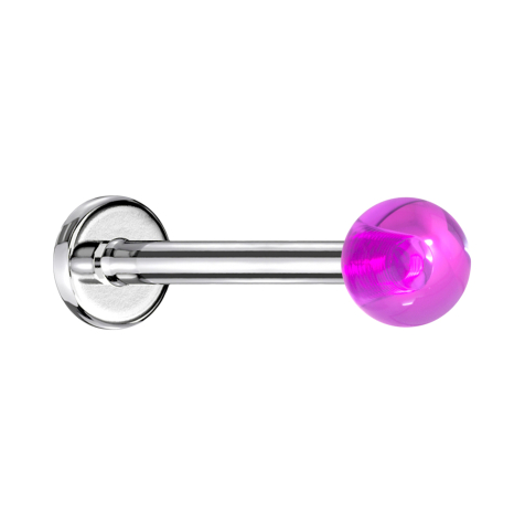 Micro labret silver with ball violet "Glow"