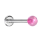 Micro labret silver with ball pink "Glow"