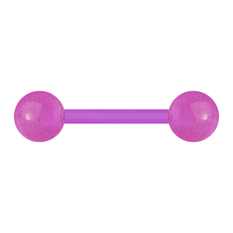 Barbell violett mit zwei Kugeln "Glow"
