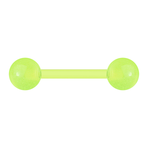 Barbell green con due palline "Glow