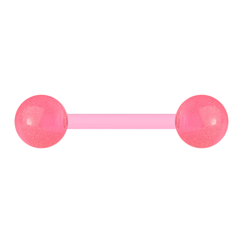 Barbell rose avec deux boules "Glow