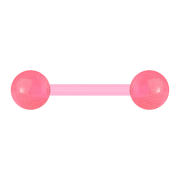 Barbell rose avec deux boules "Glow