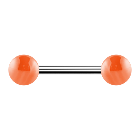 Barbell silver con due sfere rivestite in metallo arancione