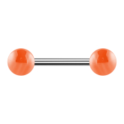 Barbell argent avec deux boules recouvertes de...